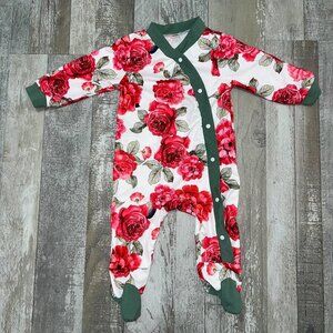 Baby Girl Rose Button Footie Size 90/18-24 Months